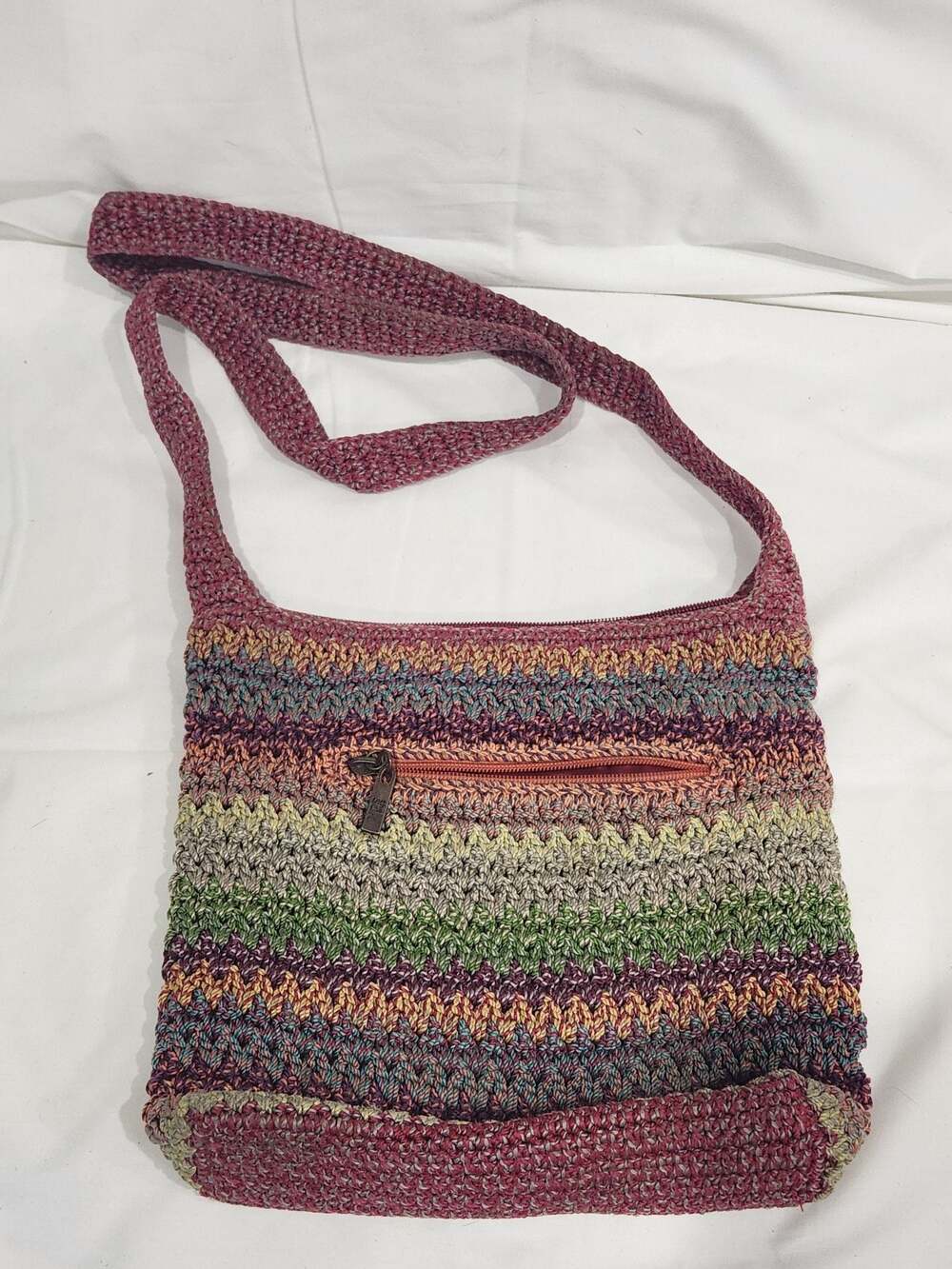 The Sak Multi-Color Striped Crochet Crossbody Shoulder Bag - Picture 2 of 3